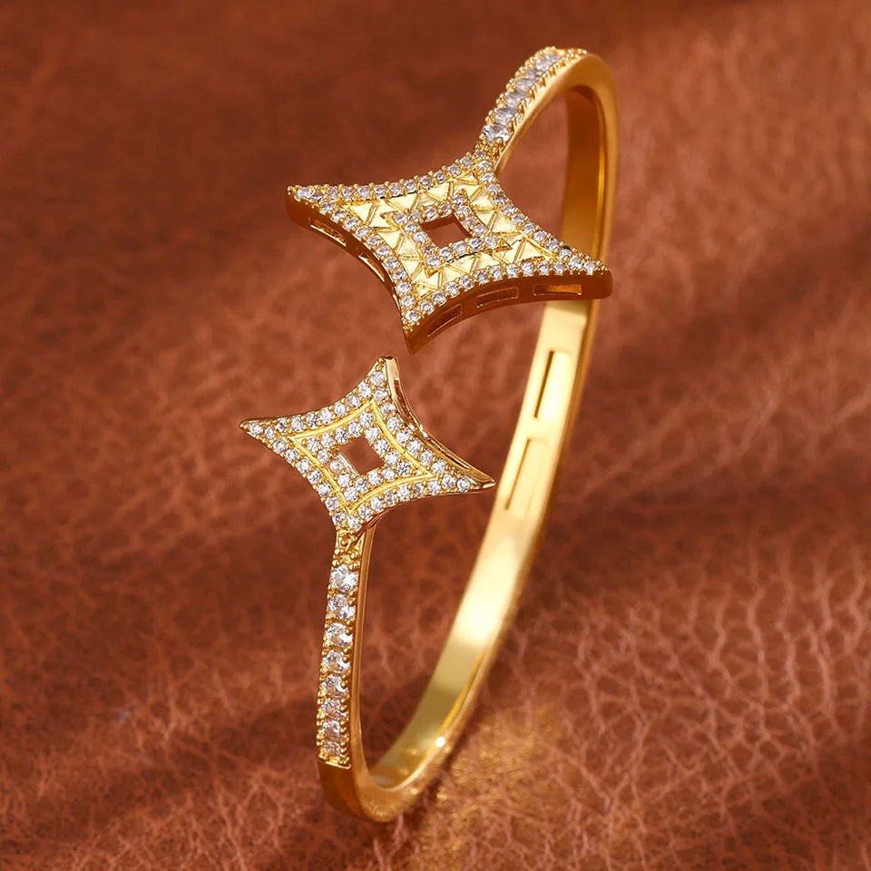 Celestia Gold Cuff Bracelet
